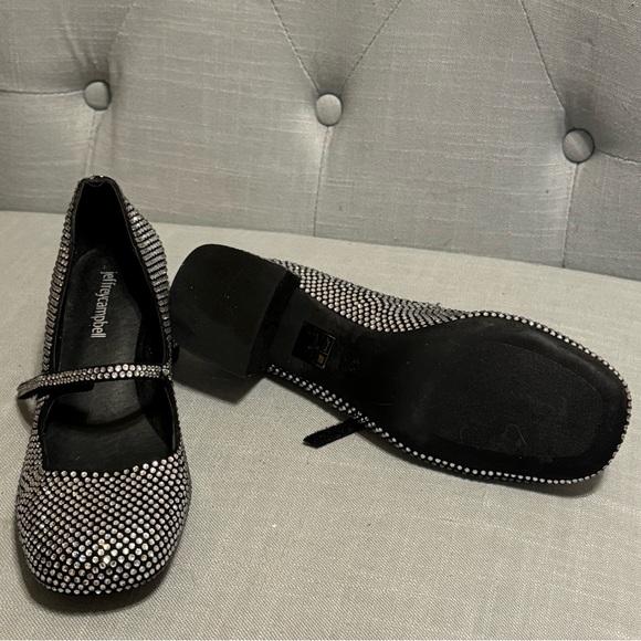 Jeffrey Campbell Regal Rhinestone  Embellished Block Heel Mary Jane’s size 6.5 - Picture 8 of 9